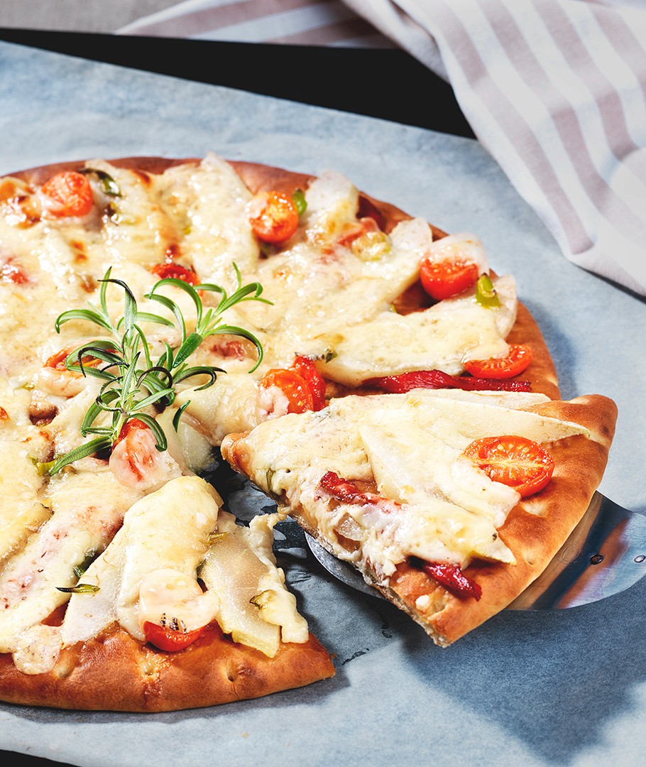 Pizza med pære og manchego Polarbröd